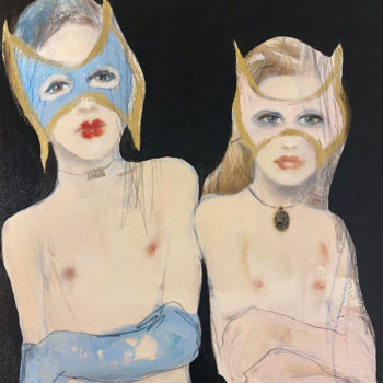 Malerei mit dem Titel "Caped crusaders" von Fiona Maclean, Original-Kunstwerk, Öl