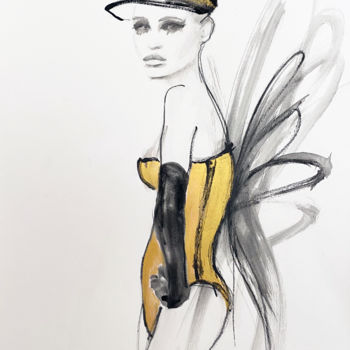 Painting titled "Harper in black and…" by Fiona Maclean, Original Artwork, Watercolor