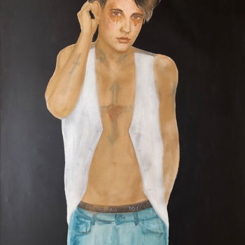 Malerei mit dem Titel "The Model" von Fiona Maclean, Original-Kunstwerk, Öl