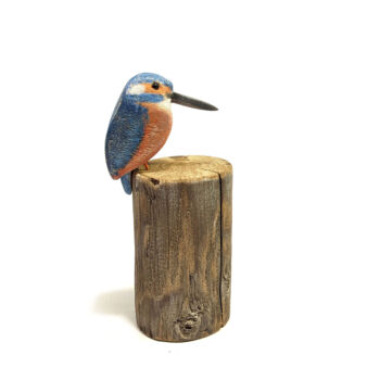 雕塑 标题为“IJsvogel” 由Fionna Bottema, 原创艺术品, 木