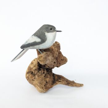 雕塑 标题为“Bonte vliegenvanger” 由Fionna Bottema, 原创艺术品, 木