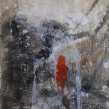 Pittura intitolato "arancio frammento" da Fiorella Gallenda, Opera d'arte originale, Olio