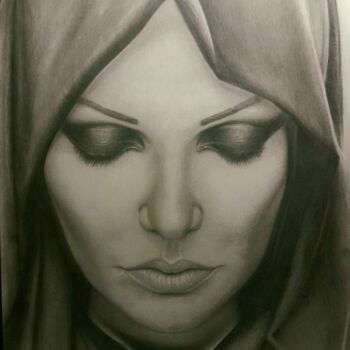 Drawing titled "Женщина" by Fiodor Talisainen, Original Artwork, Pencil