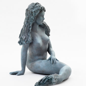 Sculpture intitulée "La petite  Sirene" par Jeanine Fitou Valens, Œuvre d'art originale, Résine