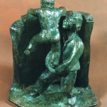 Sculpture titled "La Courte Echelle" by Jeanine Fitou Valens, Original Artwork, Bronze