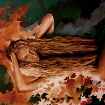 Peinture intitulée "Akula" par Michael Fitzgerald, Œuvre d'art originale, Huile