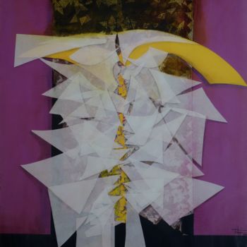 Collages titulada ""Me dépose à l'hori…" por Fitzia Mendialdua, Obra de arte original, Collages