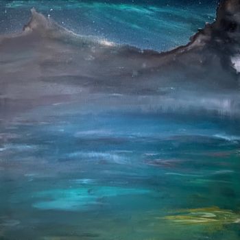 Painting titled "Northern Lights" by Fjara Storm, Original Artwork, Acrylic