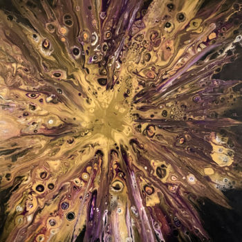 Painting titled "Explosion noire vio…" by Frédérique Kirbihler, Original Artwork, Acrylic