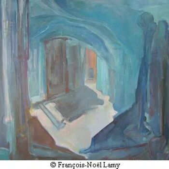 Painting titled "Apricale" by François Lamy, Original Artwork