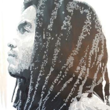 Peinture intitulée "Lenny Kravitz" par Fabien Lardin, Œuvre d'art originale, Acrylique