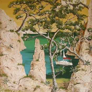 Pittura intitolato ""CALANQUES D'EN VAU…" da Flasi, Opera d'arte originale