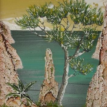 Painting titled ""Calanques" - acryl…" by Flasi, Original Artwork