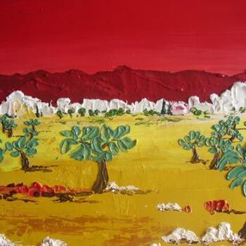 Painting titled ""TERRE D' OLIVIERS"…" by Flasi, Original Artwork
