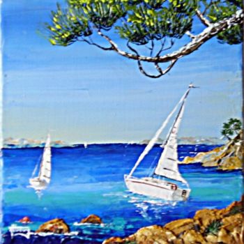 Painting titled "Provence maritime" by Flasi, Original Artwork