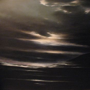 Painting titled "Night in the Patago…" by Flaten, Original Artwork, Oil Mounted on Wood Stretcher frame