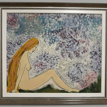 Painting titled "Menstruating Woman…" by Flavia Rocha, Original Artwork, Acrylic