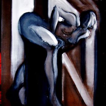 Peinture intitulée "Grimpeuse improbabl…" par Havard, Œuvre d'art originale, Huile