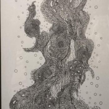 Drawing titled ""La joie"" by Havard, Original Artwork, Ballpoint pen