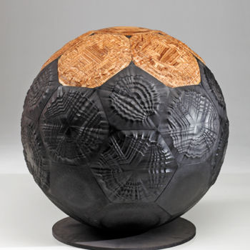 Skulptur mit dem Titel "Creosfera" von Flavio Pellegrini, Original-Kunstwerk, Holz