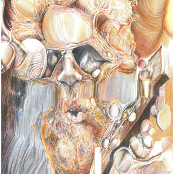 Drawing titled "Caricature Nando Re…" by Flávio Miranda, Original Artwork, Chalk