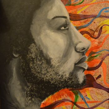 Painting titled "Profil Music" by Flaya, Original Artwork, Acrylic
