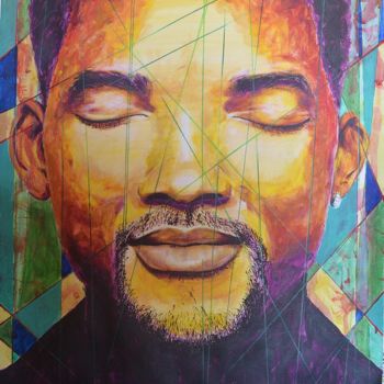 Painting titled "Will Smith" by Flaya, Original Artwork, Acrylic