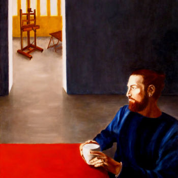 Painting titled "En attente d'inspir…" by Françoise Laborde, Original Artwork, Oil