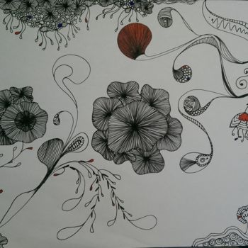 Drawing titled "Vegetal" by Loughy, Original Artwork, Ink