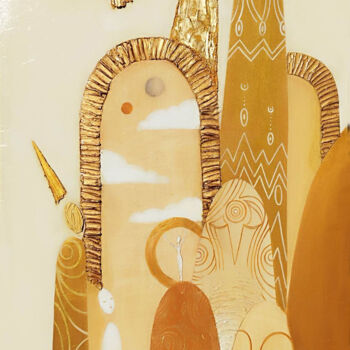 Peinture intitulée "Voyage Chamanique" par Fleur Claireux, Œuvre d'art originale, Acrylique Monté sur Panneau de bois