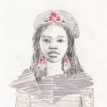 Dessin intitulée "Girl" par Fleur Elise Noble, Œuvre d'art originale, Crayon