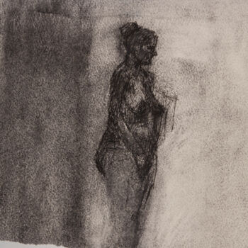 Drawing titled "sketchy-nude-27x21.…" by Fleur Elise Noble, Original Artwork, Ballpoint pen