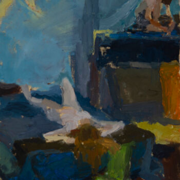Картина под названием "Studio Painting 3" - Fleur Elise Noble, Подлинное произведение искусства, Масло