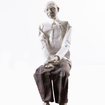 Sculpture titled "Paper Puppet 13" by Fleur Elise Noble, Original Artwork, Clay