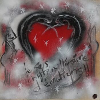 Pintura intitulada "COEUR - multi milli…" por Fleur Keil, Obras de arte originais, Tinta spray