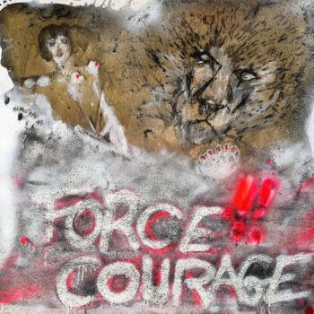 Schilderij getiteld "l'acte III "force e…" door Fleur Keil, Origineel Kunstwerk, Graffiti