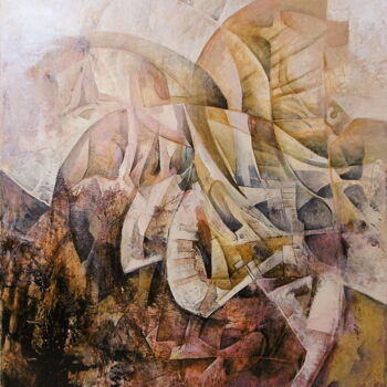 Painting titled "labyrinthe II" by Fleur Tesseraud, Original Artwork, Acrylic