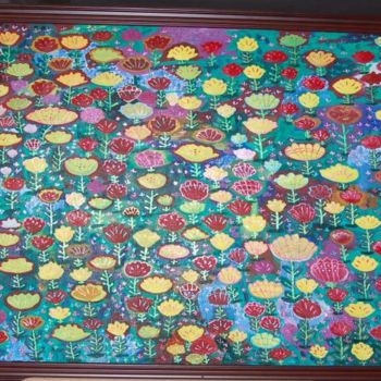 Painting titled "les tulipes" by Laila Diouri, Original Artwork, Oil