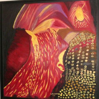 Peinture intitulée "volcan" par Laila Diouri, Œuvre d'art originale, Huile