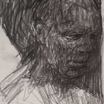 Drawing titled "Dirty Portrait 2" by Fleur Elise Noble, Original Artwork, Pencil