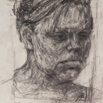 Drawing titled "Dirty Portrait 17" by Fleur Elise Noble, Original Artwork, Charcoal