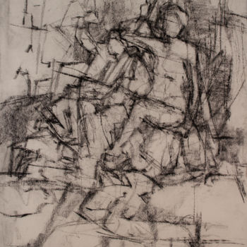 「Figures Sitting」というタイトルの描画 Fleur Elise Nobleによって, オリジナルのアートワーク, 木炭