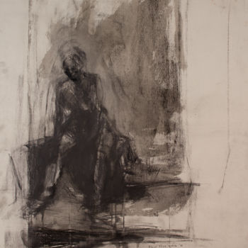 Desenho intitulada "Girl Sitting" por Fleur Elise Noble, Obras de arte originais, Tinta