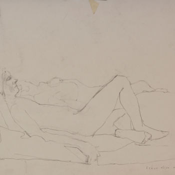 Рисунок под названием "Nudes Linedrawing" - Fleur Elise Noble, Подлинное произведение искусства, Карандаш