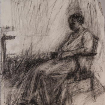Dessin intitulée "Shari Sitting" par Fleur Elise Noble, Œuvre d'art originale, Crayon