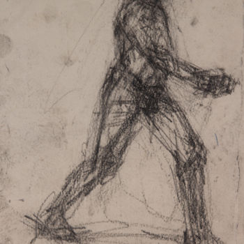 Drawing titled "Walking Man" by Fleur Elise Noble, Original Artwork, Pencil