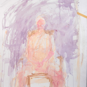 Pintura intitulada "Pink and Purple Wat…" por Fleur Elise Noble, Obras de arte originais, Aquarela