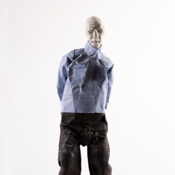 Sculpture titled "Paper Puppet 3" by Fleur Elise Noble, Original Artwork, Clay