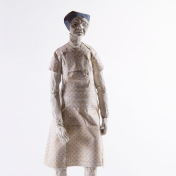 Sculpture titled "Paper Puppet 8" by Fleur Elise Noble, Original Artwork, Clay