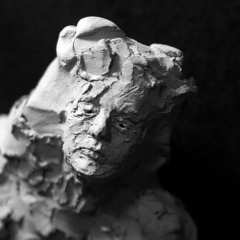 Sculpture titled "Clay Face 30" by Fleur Elise Noble, Original Artwork, Terra cotta